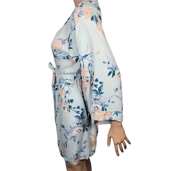 Yumi Kim Women's Dream Lover Bridal Light Blue Something Blue Floral Robe Size M - Picture 7 of 9